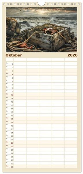 Produktbild: Familienplaner 2026 - Strandgut mit 5 Spalten (Wandkalender, 21 x 45 cm) CALVENDO