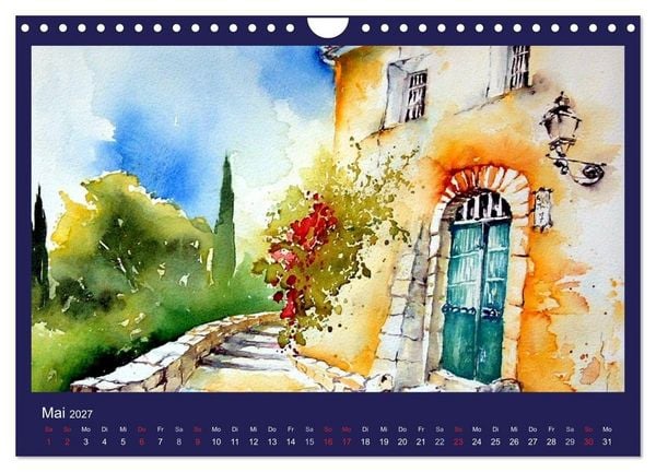 Produktbild: Mallorca Aquarelle (Wandkalender 2027 DIN A4 quer), CALVENDO Monatskalender