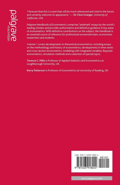 Produktbild: Palgrave Handbook of Econometrics