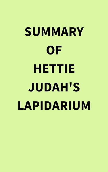 Produktbild: Summary of Hettie Judah's Lapidarium