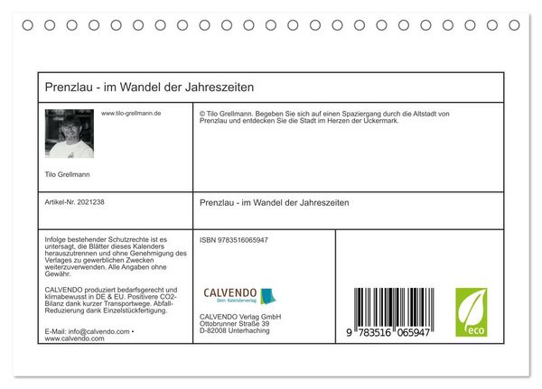 Produktbild: Prenzlau - im Wandel der Jahreszeiten (Tischkalender 2026 DIN A5 quer), CALVENDO Monatskalender