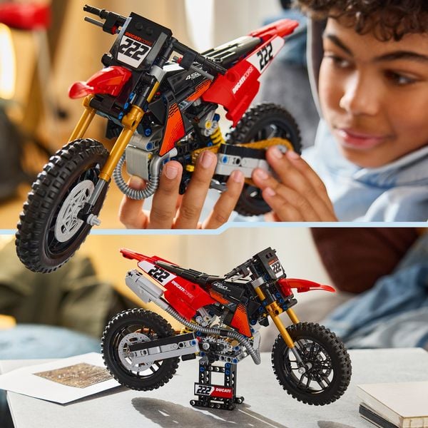 Produktbild: LEGO Technic Ducati Desmo450 MX Factory Motorrad Spielzeug 42238