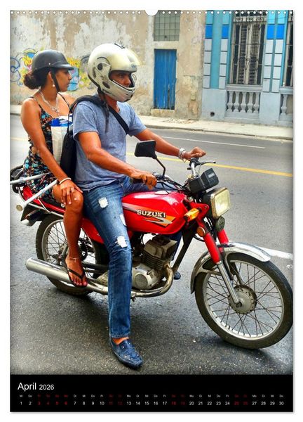 Produktbild: SUZUKI BIKER IN HAVANNA (Wandkalender 2026 DIN A2 hoch), CALVENDO Monatskalender