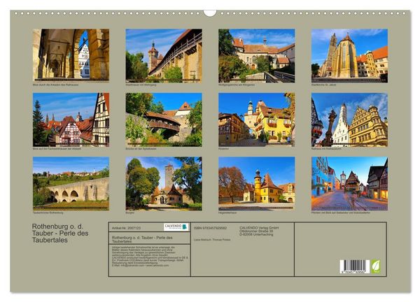 Produktbild: Rothenburg o. d. Tauber - Perle des Taubertales (Wandkalender 2026 DIN A2 quer), CALVENDO Monatskalender