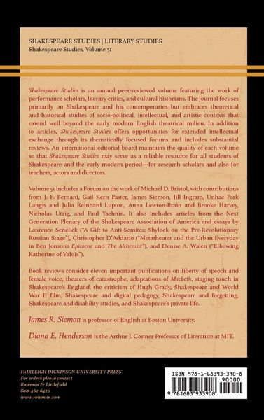 Produktbild: Shakespeare Studies