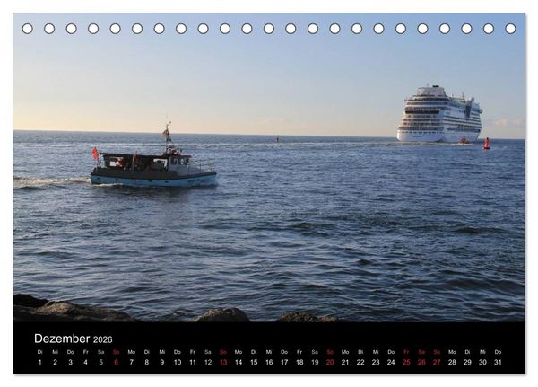 Produktbild: Cruiseliner in Warnem&uuml;nde (Tischkalender 2026 DIN A5 quer), CALVENDO Monatskalender
