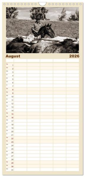 Produktbild: Familienplaner 2026 - Westernreiten mit 5 Spalten (Wandkalender, 21 x 45 cm) CALVENDO