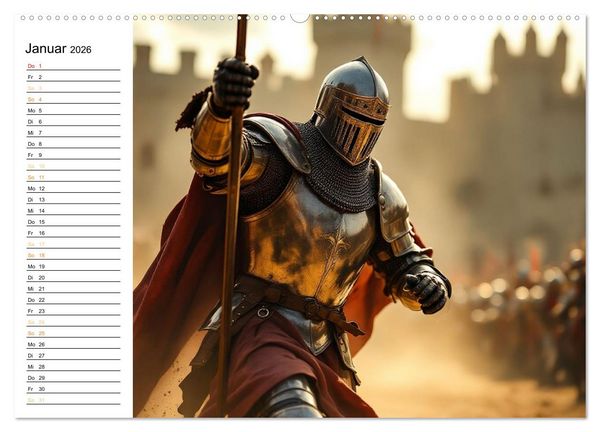Produktbild: Rittertum und Mythos &ndash; Das Zeitalter der Ehre (Wandkalender 2026 DIN A2 quer), CALVENDO Monatskalender