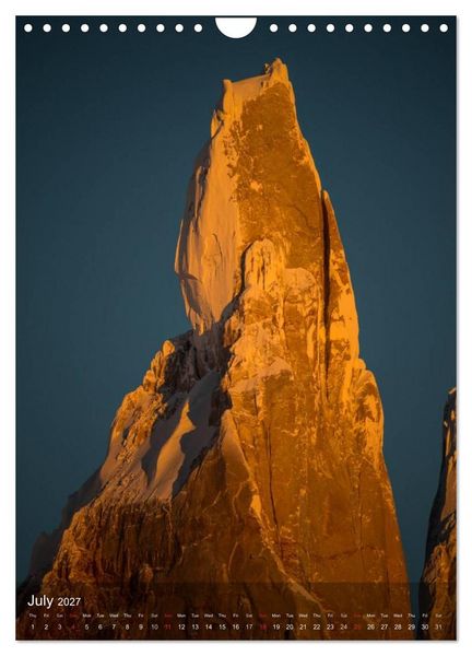 Produktbild: Majestic Mountains Cerro Torre & Fitzroy Patagonia / UK-Version (Wall Calendar 2027 DIN A4 portrait), CALVENDO 12 Month Wall Calendar