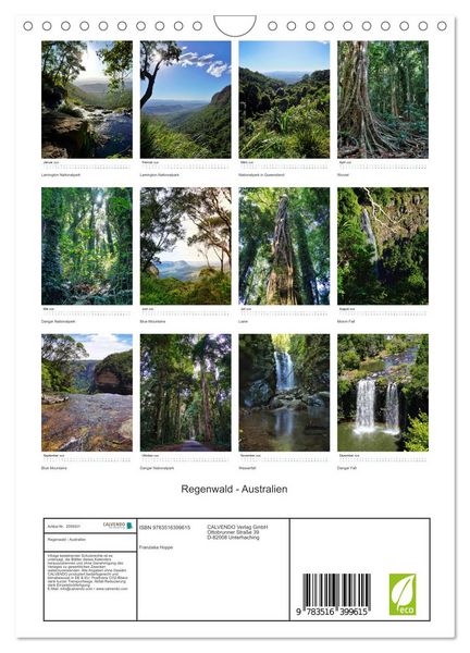 Produktbild: Regenwald - Australien (Wandkalender 2026 DIN A4 hoch), CALVENDO Monatskalender