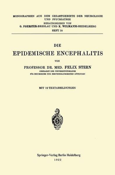Produktbild: Die Epidemische Encephalitis