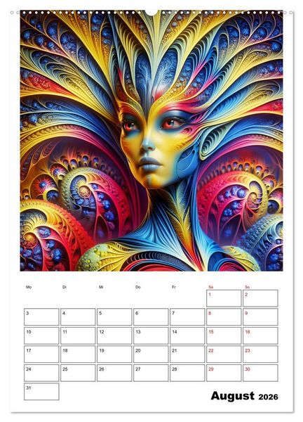 Produktbild: Extraterrestrische Eleganz (hochwertiger Premium Wandkalender 2026 DIN A2 hoch), Kunstdruck in Hochglanz
