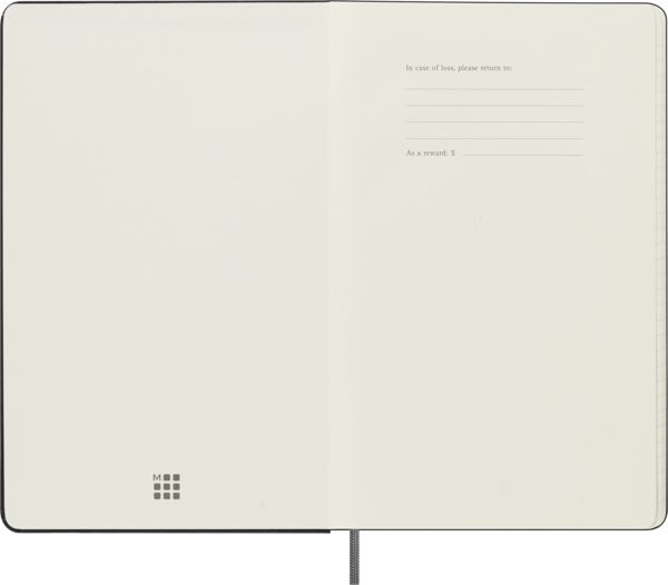 Produktbild: Moleskine undatierter Wochen Notizkalender, L/A5, 1 Wo = 1 Seite, Rechts linierte Seite, Fester Einband mit Textpr&auml;gung gold, Schwarz