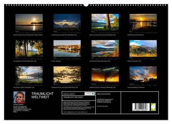 Produktbild: TRAUMLICHT WELTWEIT (hochwertiger Premium Wandkalender 2026 DIN A2 quer), Kunstdruck in Hochglanz