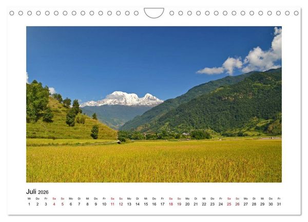 Produktbild: Nepal - Wanderparadies zwischen Annapurna & Everest (Wandkalender 2026 DIN A4 quer), CALVENDO Monatskalender