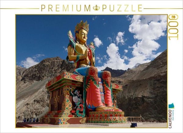 CALVENDO Puzzle Statue of Maitreya Buddha (höhe ca. 32m) im Nubra-Tal | 1000 Teile Lege-Größe 64x48cm Foto-Puzzle für glückliche Stunden
