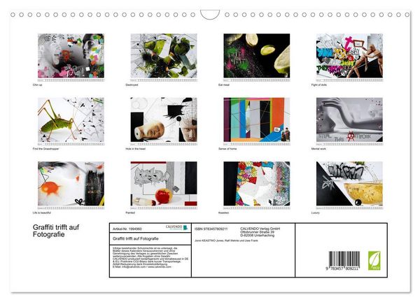 Produktbild: Graffiti trifft auf Fotografie (Wandkalender 2026 DIN A3 quer), CALVENDO Monatskalender