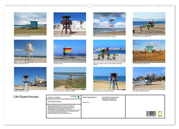 Produktbild: Life-Guard-Houses (Wandkalender 2026 DIN A2 quer), CALVENDO Monatskalender