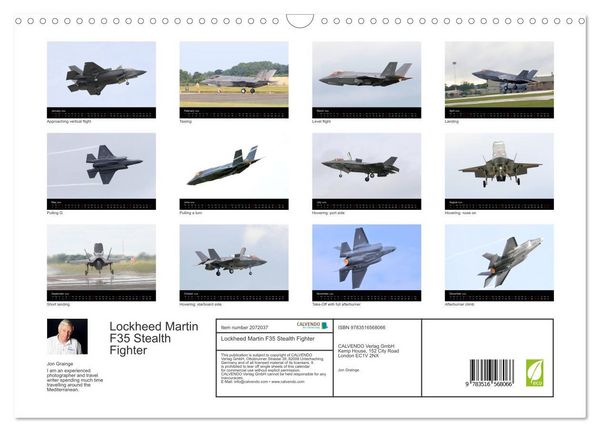 Produktbild: Lockheed Martin F35 Stealth Fighter (Wall Calendar 2026 DIN A3 landscape), CALVENDO 12 Month Wall Calendar