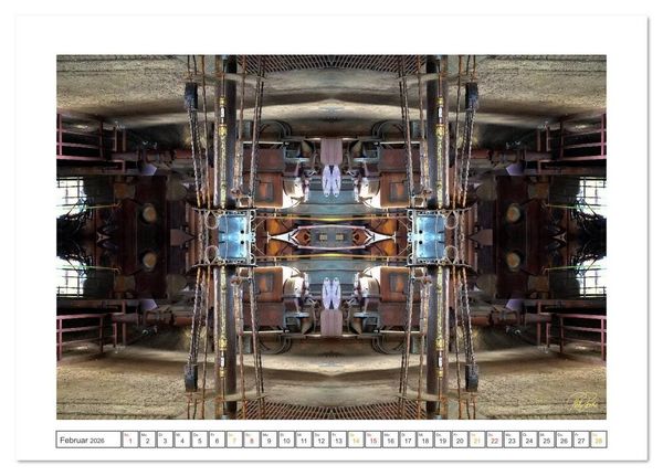 Produktbild: Faszination Spiegelung - Industrie und Technik (Tischkalender 2026 DIN A5 quer), CALVENDO Monatskalender
