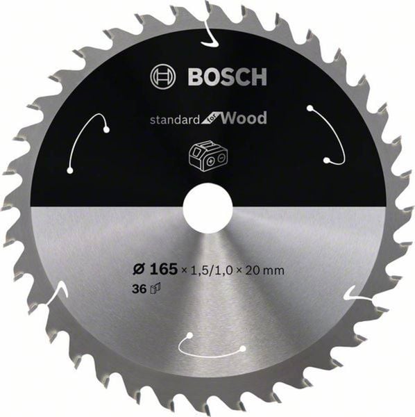 Bosch Accessories 2608837686 Hartmetall Kreissägeblatt 165 x 20mm Zähneanzahl: 36 1St.