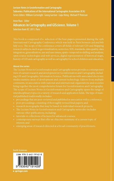 Produktbild: Advances in Cartography and GIScience. Volume 1