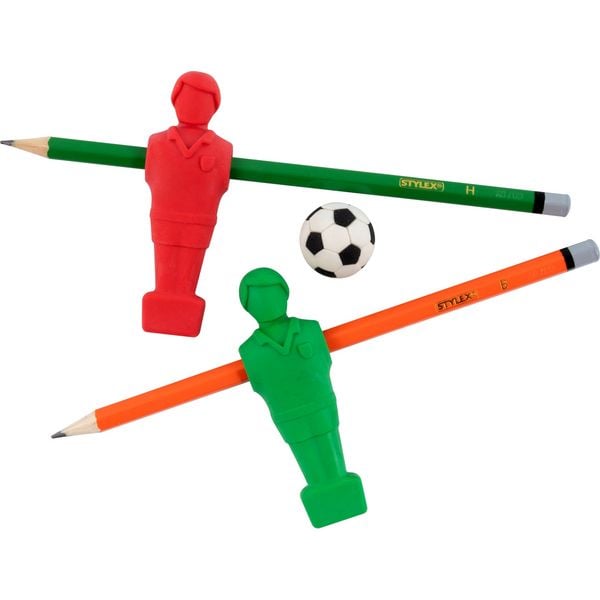 Produktbild: STYLEX Radiergummi-Set Fu&szlig;ball Kollektion 3-teilig
