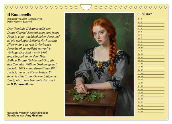 Produktbild: Rossettis Musen, neue Bilder zu symbolistischen Traumwelten (Wandkalender 2027 DIN A4 quer), CALVENDO Monatskalender