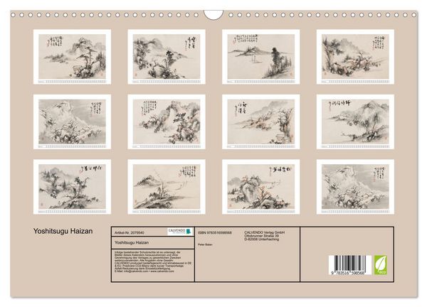 Produktbild: Yoshitsugu Haizan (Wandkalender 2026 DIN A3 quer), CALVENDO Monatskalender