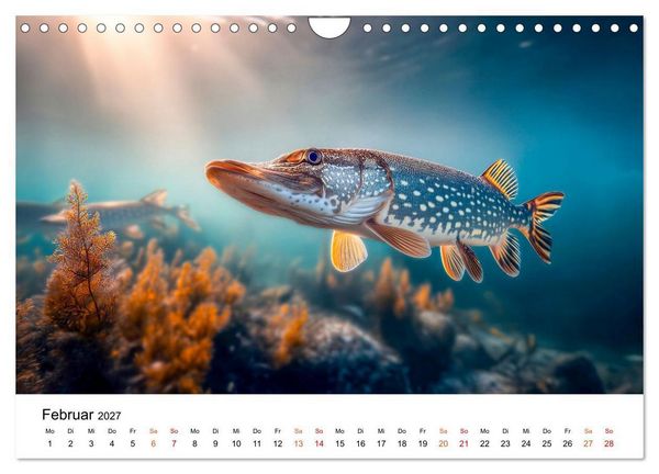 Produktbild: Hecht - J&auml;ger der Tiefe (Wandkalender 2027 DIN A4 quer), CALVENDO Monatskalender