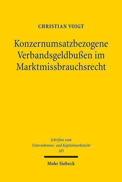 Produktbild: Voigt, C: Konzernumsatzbezogene Verbandsgeldbu&szlig;en