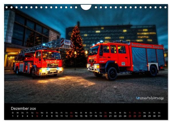 Produktbild: Einsatzfahrzeuge der Feuerwehr (Wandkalender 2026 DIN A4 quer), CALVENDO Monatskalender