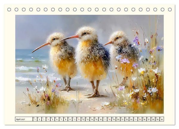 Produktbild: Entz&uuml;ckende Kiwis. Neuseelands kleiner Laufvogel am Meer (Tischkalender 2027 DIN A5 quer), CALVENDO Monatskalender
