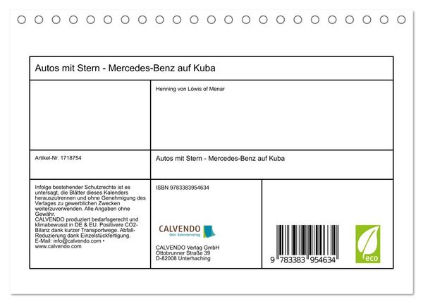 Produktbild: Autos mit Stern - Mercedes-Benz auf Kuba (Tischkalender 2025 DIN A5 quer), CALVENDO Monatskalender