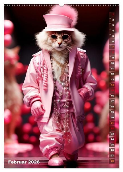 Produktbild: Stylische Katzen (hochwertiger Premium Wandkalender 2026 DIN A2 hoch), Kunstdruck in Hochglanz