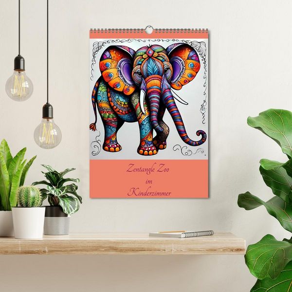Produktbild: Zentangle Zoo im Kinderzimmer (Wandkalender 2026 DIN A3 hoch), CALVENDO Monatskalender
