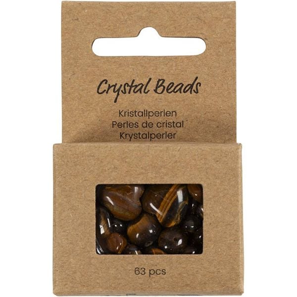 Produktbild: Creativ Company Kristallperlen, Tigerauge, D 7-12 mm, Lochgr&ouml;&szlig;e 1 mm, Braun, 63 Stk