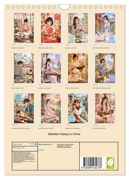 Produktbild: Beliebte Hobbys in China (Wandkalender 2027 DIN A4 hoch), CALVENDO Monatskalender