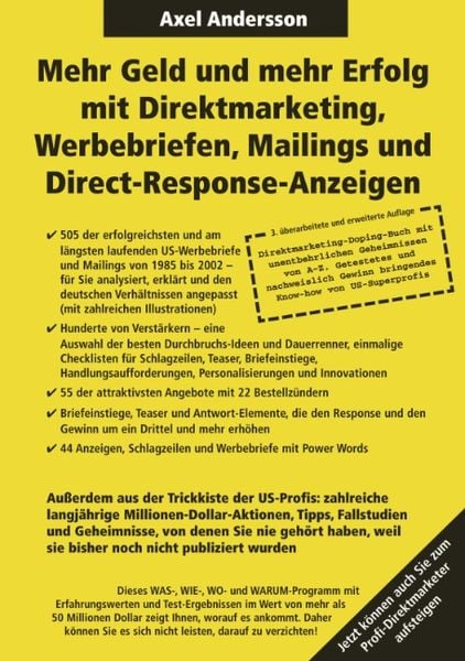 Mehr Geld und mehr Erfolg mit Direktmarketing, Werbebriefen, Mailings