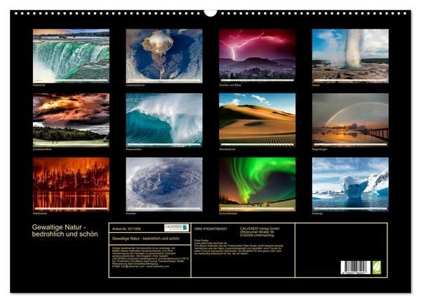 Produktbild: Gewaltige Natur - bedrohlich und sch&ouml;n (Wandkalender 2026 DIN A2 quer), CALVENDO Monatskalender