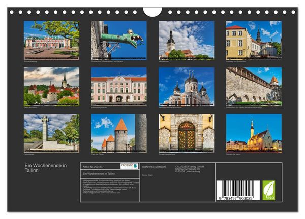 Produktbild: Ein Wochenende in Tallinn (Wandkalender 2026 DIN A4 quer), CALVENDO Monatskalender