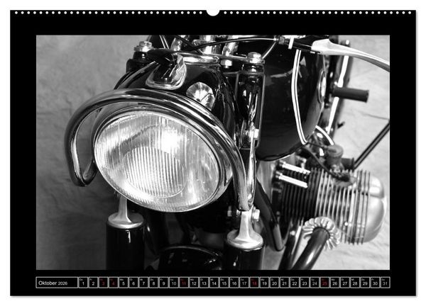 Produktbild: BMW R69S in schwarzweiss (hochwertiger Premium Wandkalender 2026 DIN A2 quer), Kunstdruck in Hochglanz