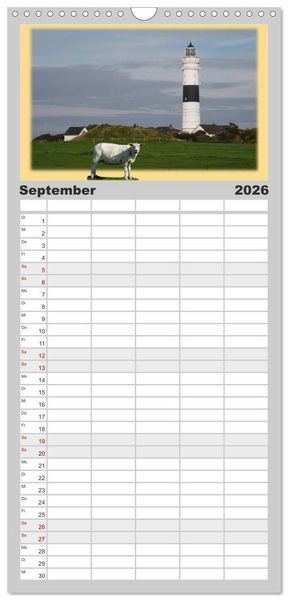 Produktbild: Familienplaner 2026 - Leuchtt&uuml;rme Schleswig-Holsteins mit 5 Spalten (Wandkalender, 21 x 45 cm) CALVENDO