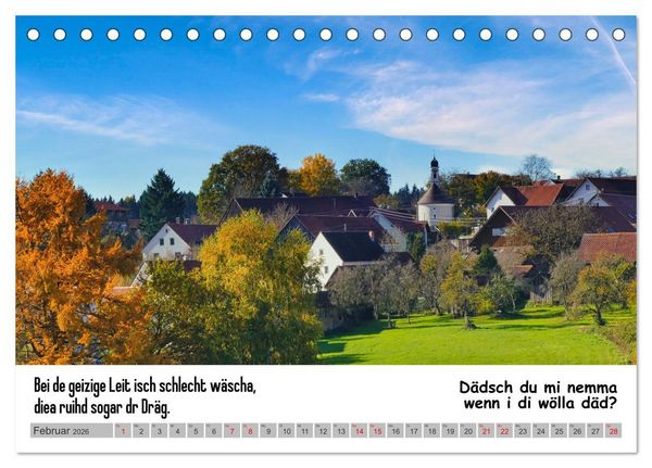 Produktbild: Schw&auml;bische Sprichw&ouml;rter 1 Wi ma hald so said! (Tischkalender 2026 DIN A5 quer), CALVENDO Monatskalender