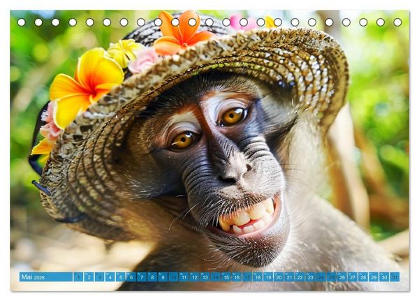 Produktbild: Witzige Tier-Selfies. Lustige Portraits aus der Tierwelt (Tischkalender 2026 DIN A5 quer), CALVENDO Monatskalender