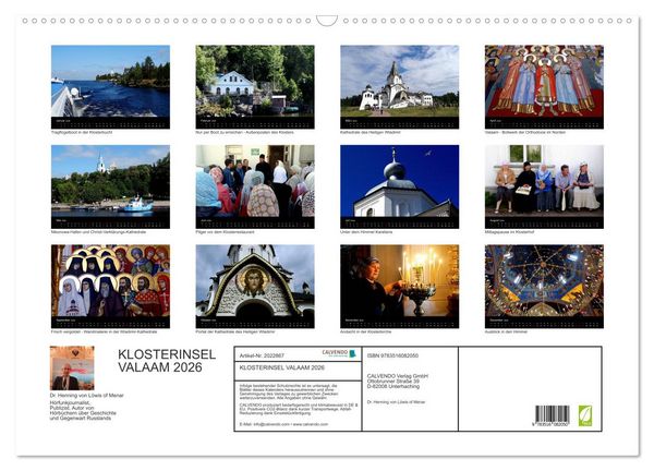 Produktbild: KLOSTERINSEL VALAAM 2026 (Wandkalender 2026 DIN A2 quer), CALVENDO Monatskalender
