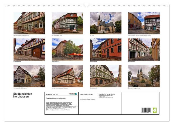 Produktbild: Stadtansichten Nordhausen (Wandkalender 2026 DIN A2 quer), CALVENDO Monatskalender