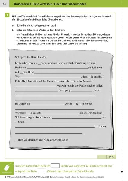 Produktbild: Klett Sicher ins Gymnasium: Klassenarbeitstrainer f&uuml;r den &Uuml;bertritt Deutsch 4. Klasse