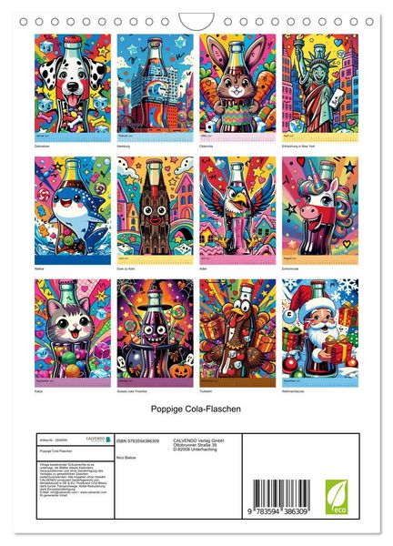 Produktbild: Poppige Cola-Flaschen (Wandkalender 2027 DIN A4 hoch), CALVENDO Monatskalender