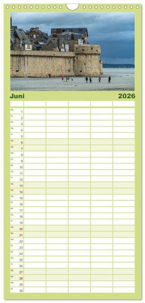 Produktbild: Familienplaner 2026 - Welterbe Mont-Saint-Michel mit 5 Spalten (Wandkalender, 21 x 45 cm) CALVENDO